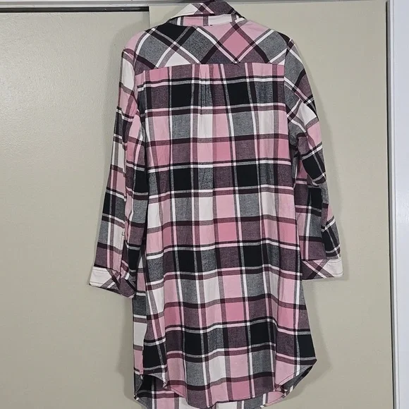 Torrid Pink and Black Plaid Shacket Shirt Torrid Size 0/L/12 NWT - Picture 7 of 8